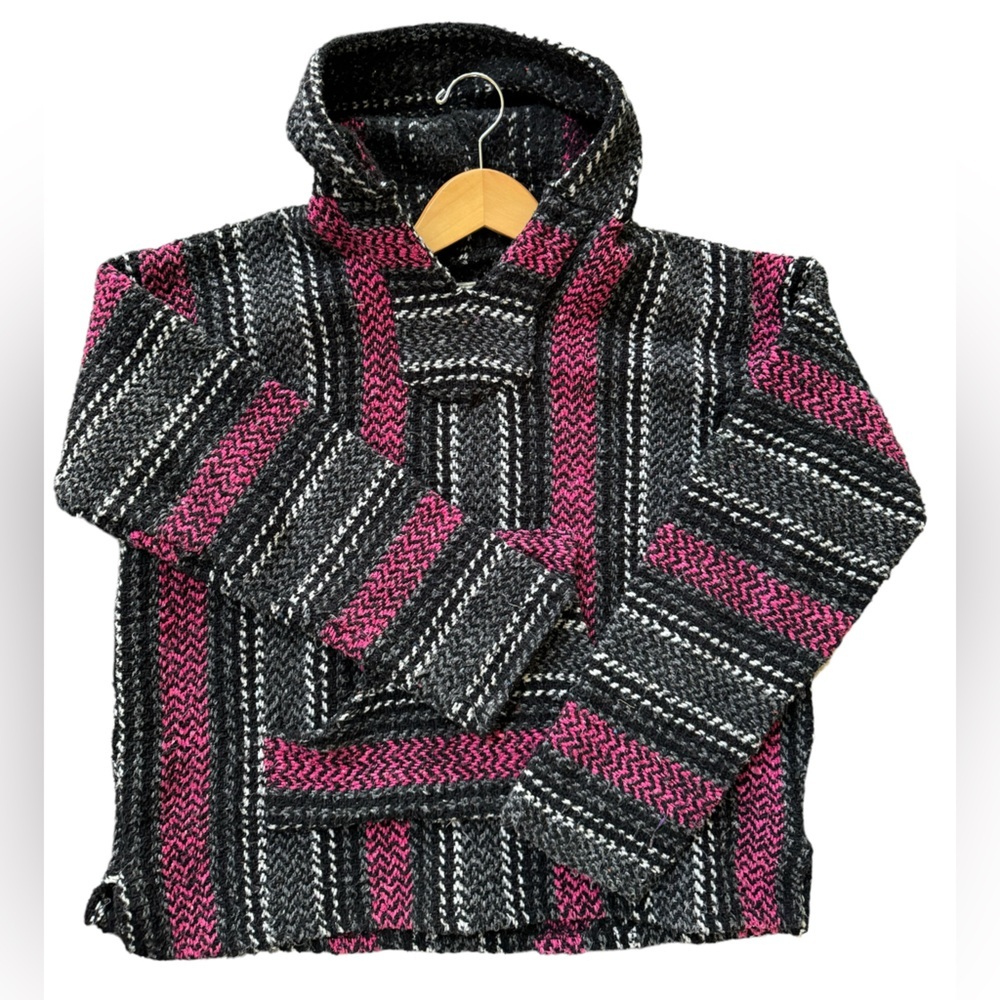 Baja Joe Mexicali Black & Purple Hippie Hoodie Size S